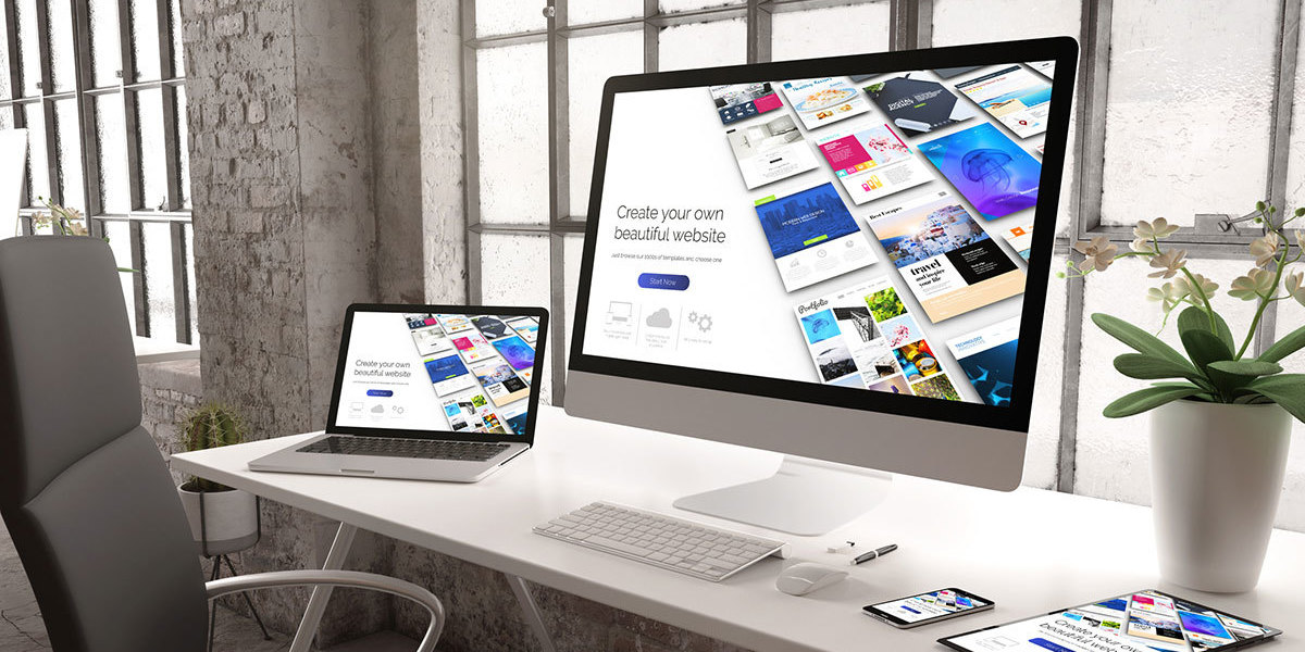 Bespoke vs Template website designs on a Mac