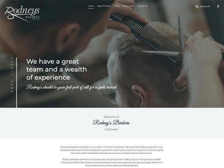 Rodneys Barbers website design