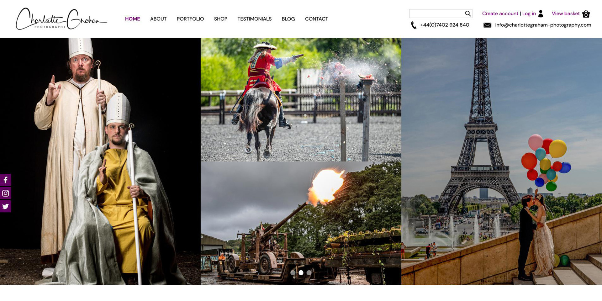 The new Charlotte Graham Photography website designed by it'seeze, displayed on desktop