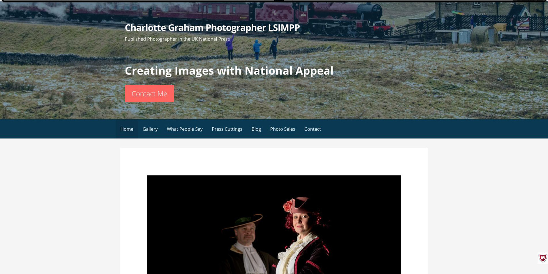 The previous Charlotte Graham Photography website, displayed on desktop