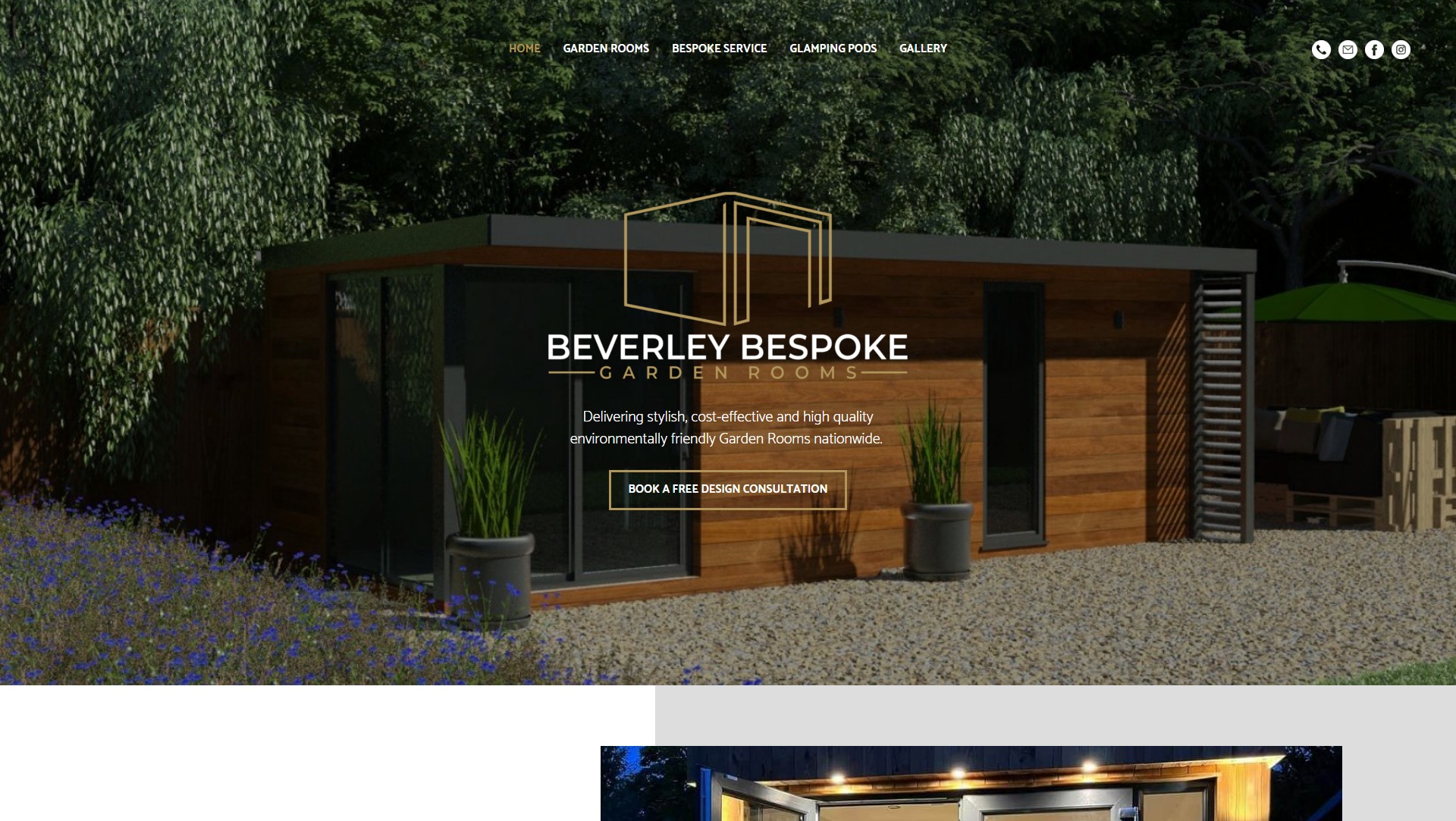 Beverley Bespoke Garden Rooms website design