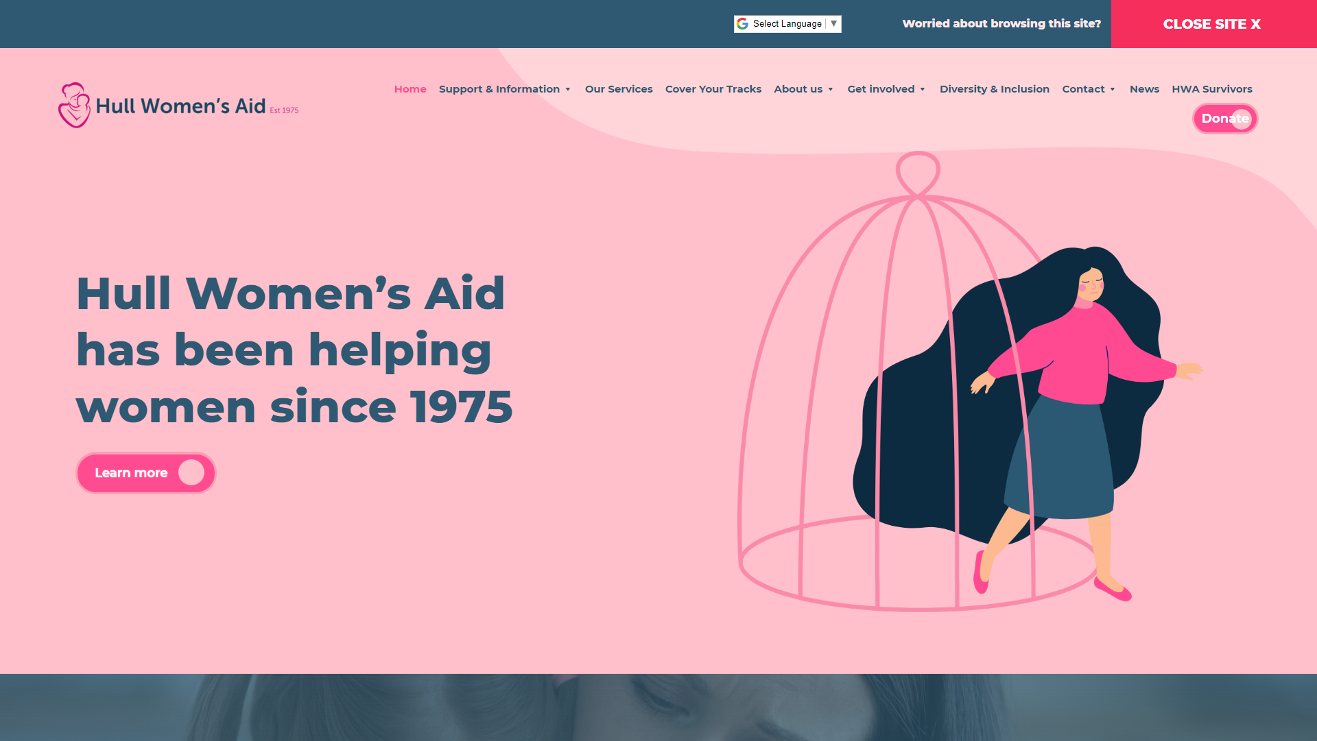 Hull Women's Aid website design