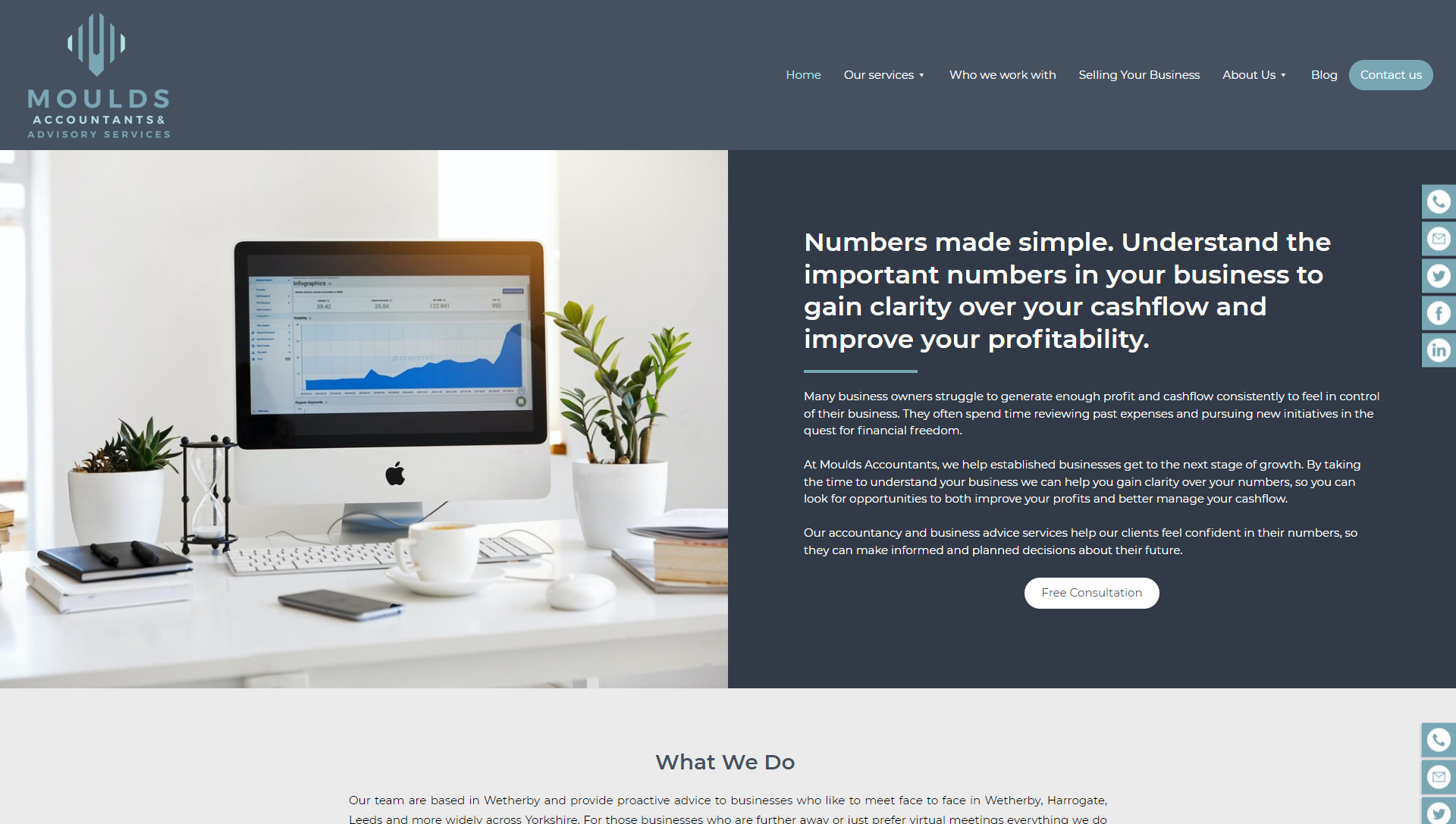 Mould's Accountants website design